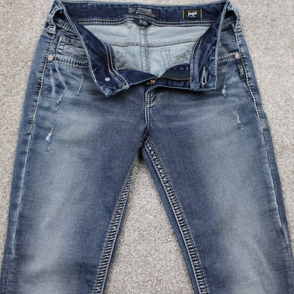Silver Joga Suki Mid Skinny Jeans Womens 29x31 Blue 5-Pocket Stretch Denim - Picture 9 of 16